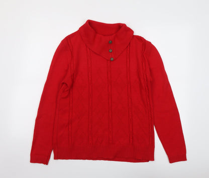 Womens UK Size M Pure & Natural Red Pullover Jumper