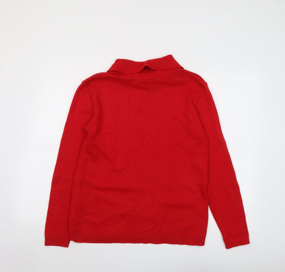Womens UK Size M Pure & Natural Red Pullover Jumper