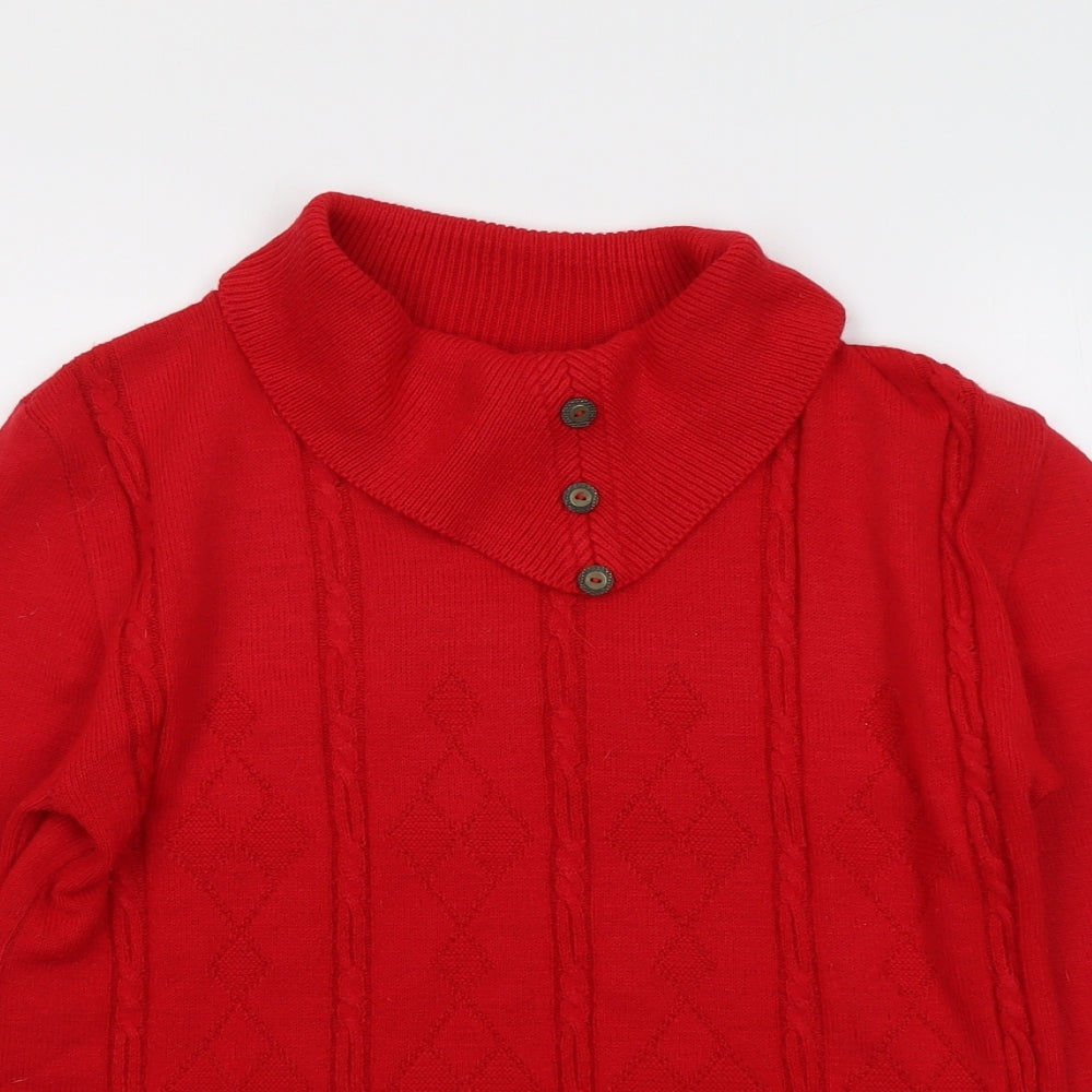 Womens UK Size M Pure & Natural Red Pullover Jumper