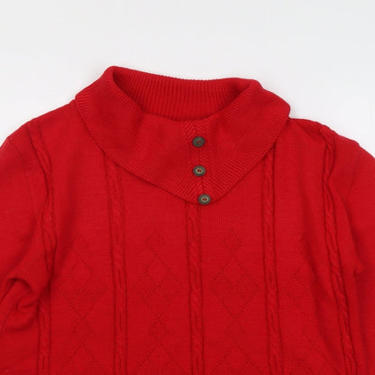 Womens UK Size M Pure & Natural Red Pullover Jumper