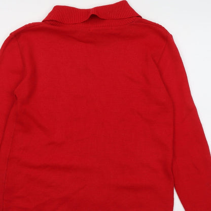 Womens UK Size M Pure & Natural Red Pullover Jumper