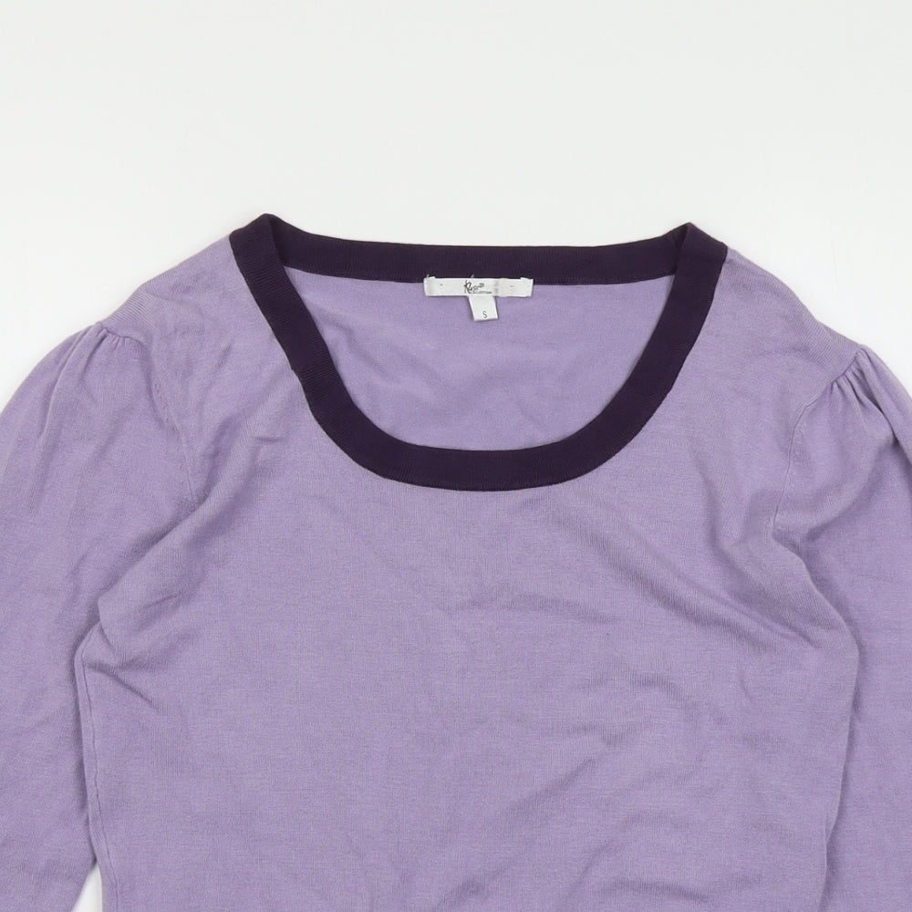Klass Womens Purple Round Neck Viscose Pullover Jumper Size S