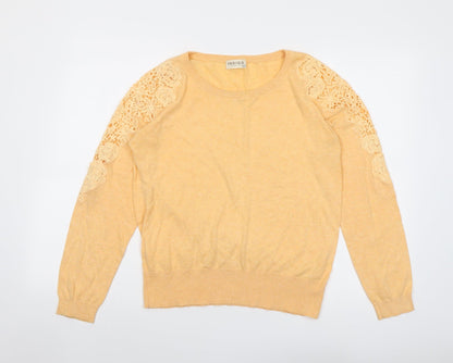 Womens UK Size 14 Indigo Orange Pullover Jumper