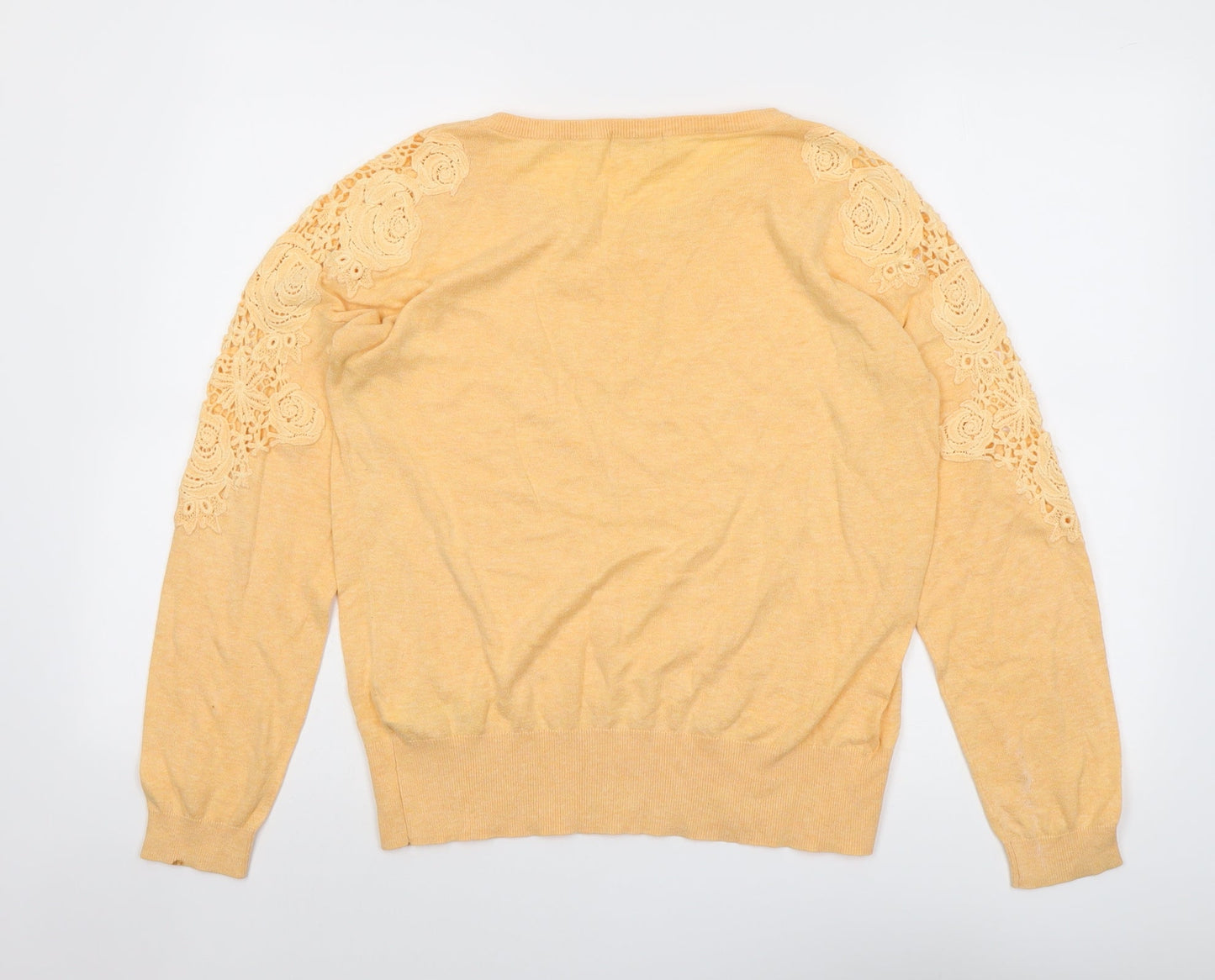 Womens UK Size 14 Indigo Orange Pullover Jumper
