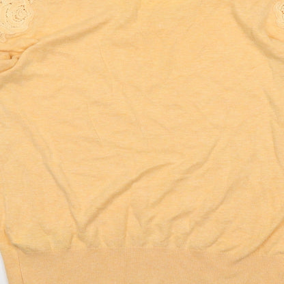 Womens UK Size 14 Indigo Orange Pullover Jumper