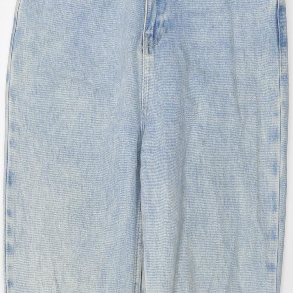 Nasty Gal Womens Blue Cotton Straight Jeans Size 6 L29 in Regular Button