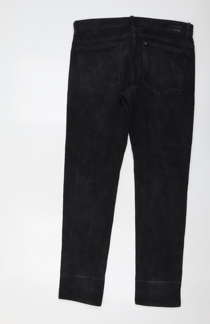 H&M Mens Black Cotton Skinny Jeans Size 32 in L32 in Regular Button