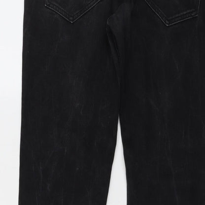 H&M Mens Black Cotton Skinny Jeans Size 32 in L32 in Regular Button