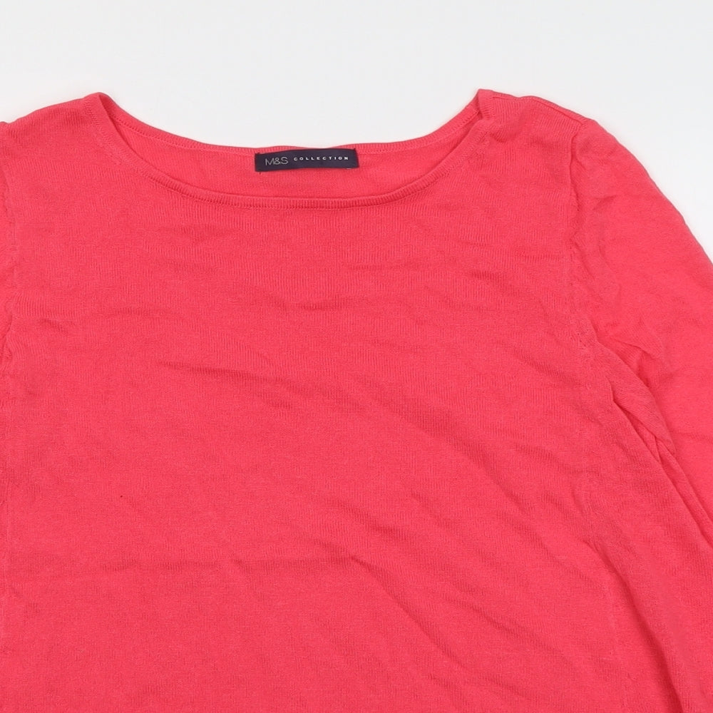 Womens UK Size 14 Marks and Spencer Pink Pullover Jumper