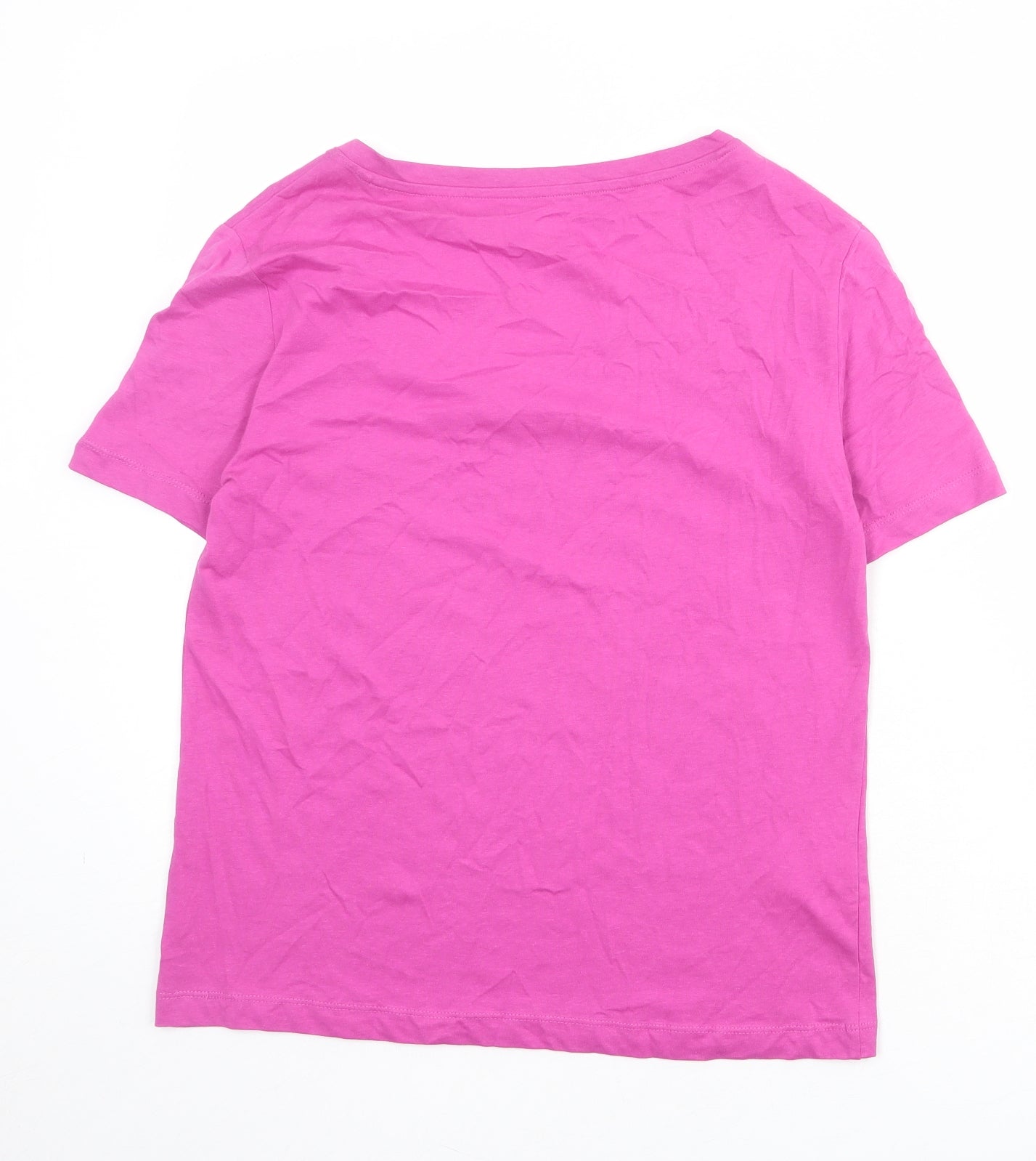 Womens UK Size M Mango Pink Basic T-Shirt