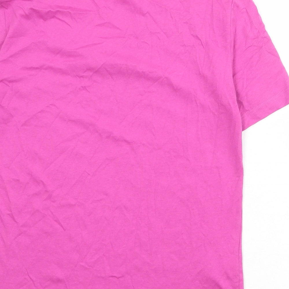 Womens UK Size M Mango Pink Basic T-Shirt