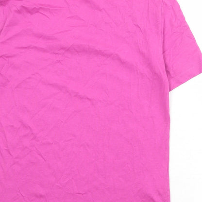 Womens UK Size M Mango Pink Basic T-Shirt