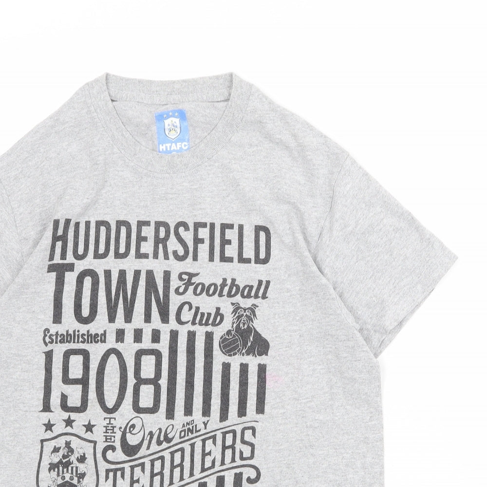 Huddersfield Town A.F.C. Mens Grey Cotton T-Shirt Size S Round Neck