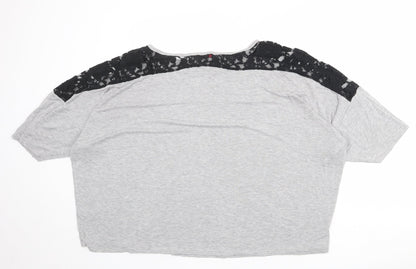 Womens UK Size 22 So Fabulous Grey Basic T-Shirt