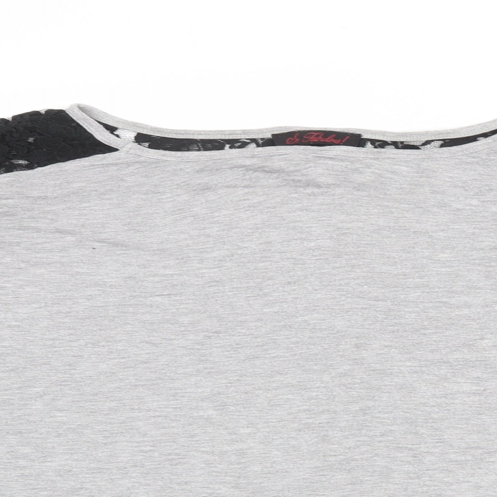 Womens UK Size 22 So Fabulous Grey Basic T-Shirt