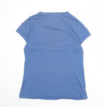 Howies Womens Blue Polyester Basic T-Shirt Size XL Round Neck