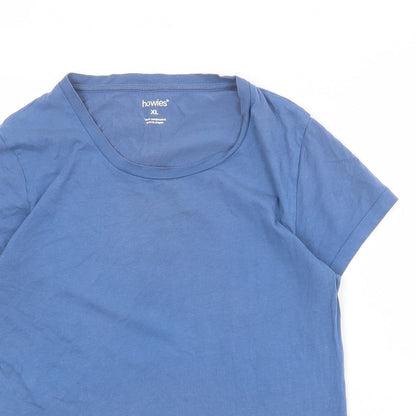 Howies Womens Blue Polyester Basic T-Shirt Size XL Round Neck