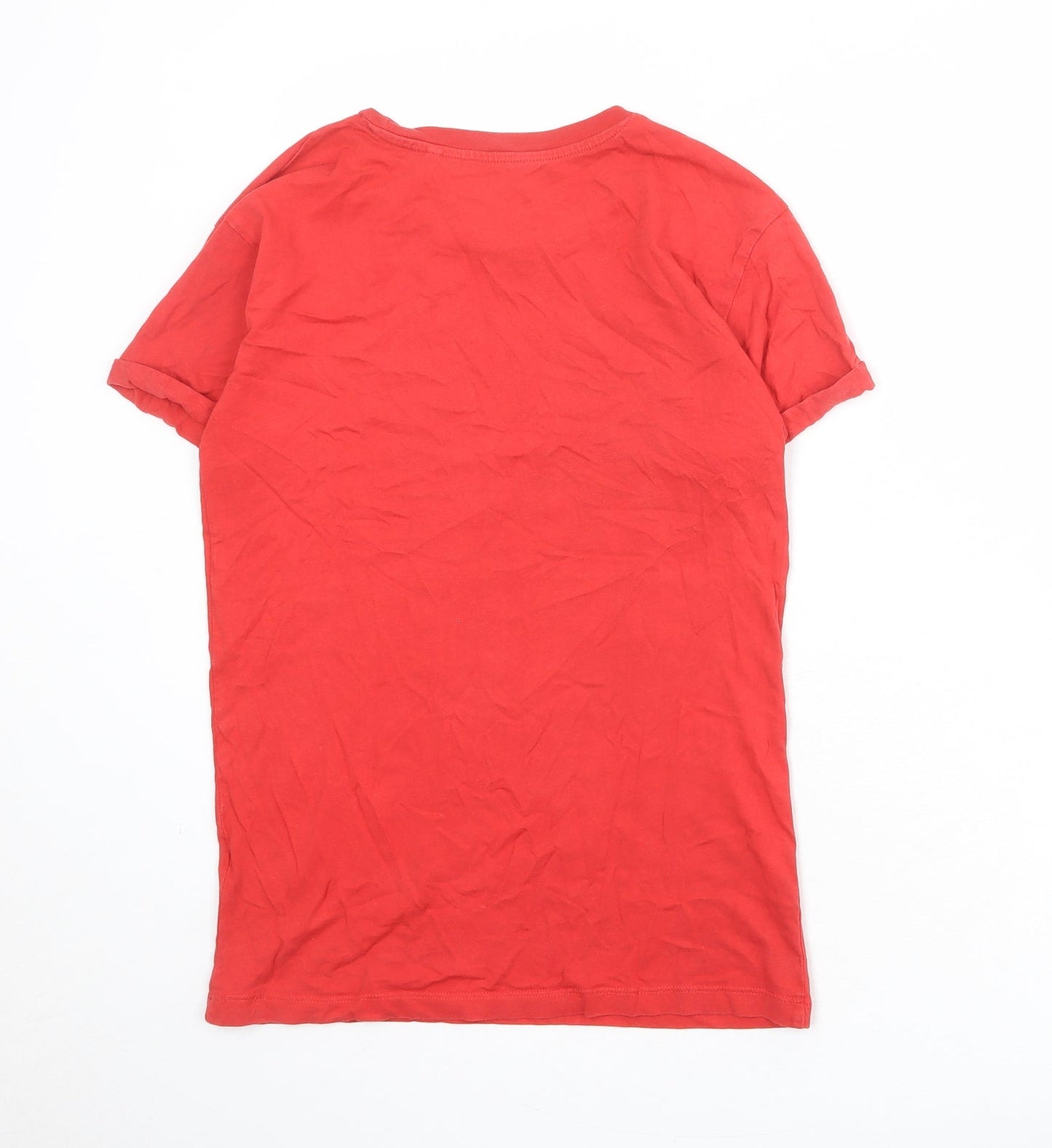 NEXT Mens Red Cotton T-Shirt Size XS Round Neck