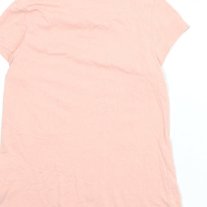 H&M Girls Pink Cotton Camisole T-Shirt Size 8-9 Years Boat Neck Pullover - 8-10 Years