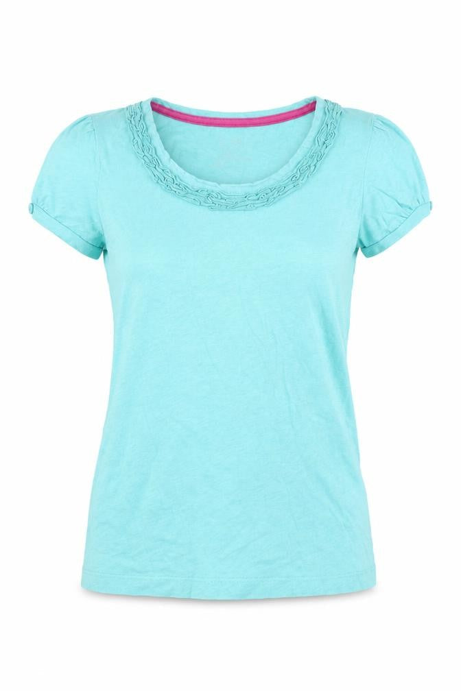 Womens UK Size 10 John Lewis Blue Basic T-Shirt