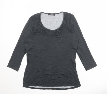 Womens UK Size 14 Just Elegance Grey Basic T-Shirt