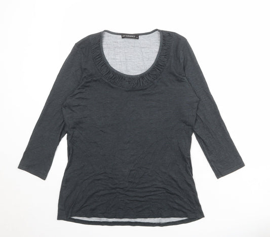 Womens UK Size 14 Just Elegance Grey Basic T-Shirt