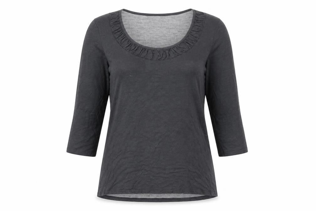 Womens UK Size 14 Just Elegance Grey Basic T-Shirt
