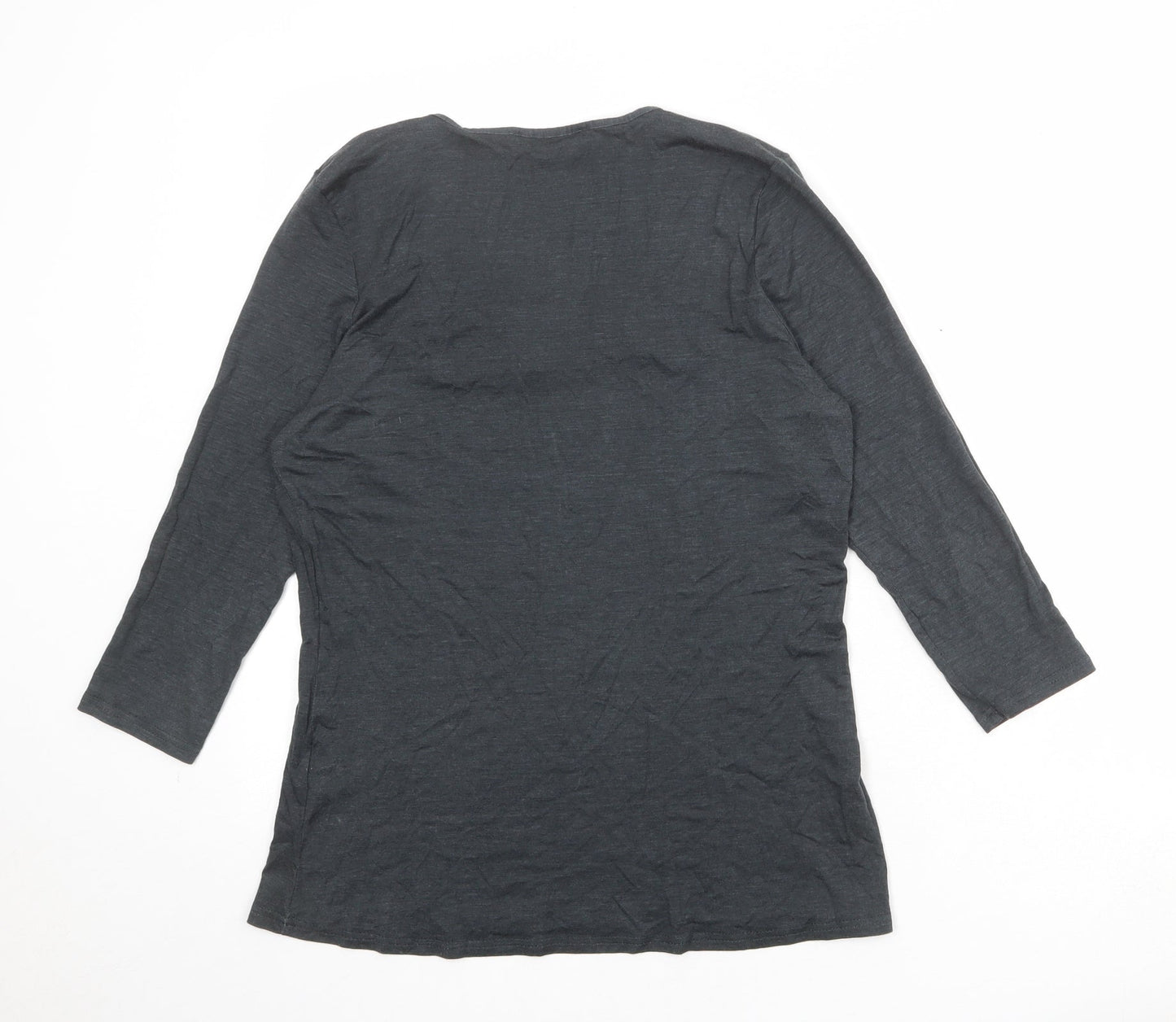 Womens UK Size 14 Just Elegance Grey Basic T-Shirt