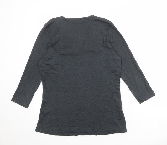 Womens UK Size 14 Just Elegance Grey Basic T-Shirt