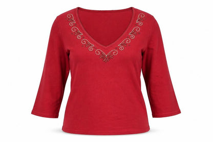 Womens UK Size 12 Marks and Spencer Red Basic Blouse
