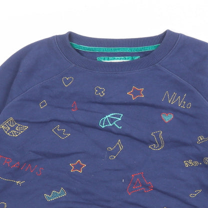 Johnnie B Boys Blue Geometric Cotton Pullover Sweatshirt Size 11-12 Years Pullover