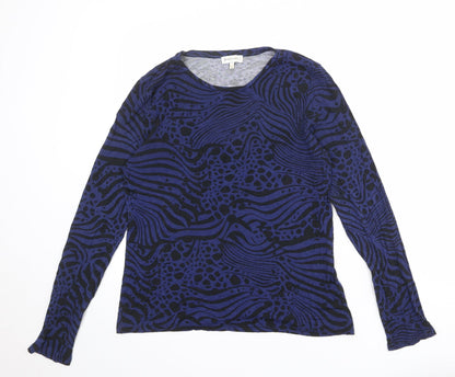 Womens UK Size 12 Warehouse Blue Basic T-Shirt