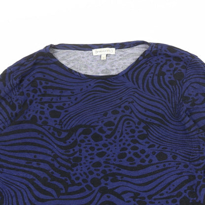 Womens UK Size 12 Warehouse Blue Basic T-Shirt