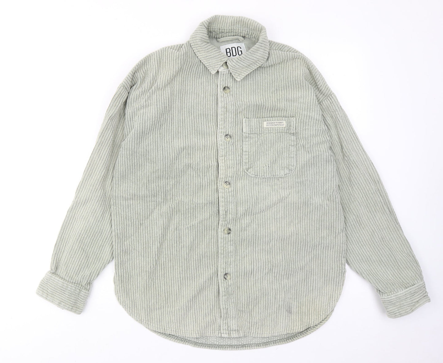 Womens UK Size S BDG Green Basic Button-Up