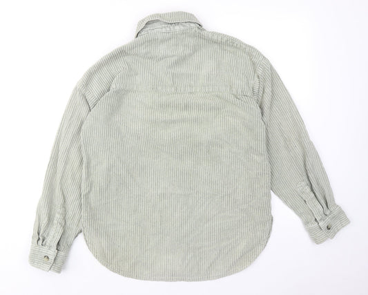 BDG Womens Green Cotton Basic Button-Up Size S Collared