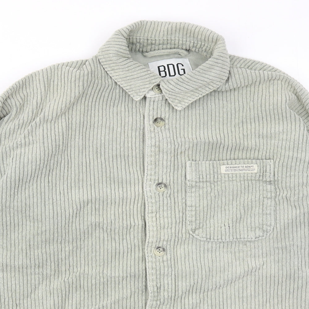Womens UK Size S BDG Green Basic Button-Up