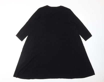 Topshop Womens Black Acrylic A-Line Size 10 Round Neck Pullover