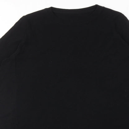 Topshop Womens Black Acrylic A-Line Size 10 Round Neck Pullover