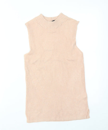 French Connection Womens Pink Polyester Basic Tank Size L Round Neck