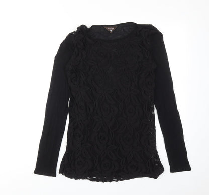 Womens UK Size 8 Phase Eight Black Basic Blouse