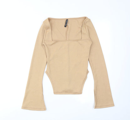 Womens UK Size 8 AsYou Beige Basic Blouse