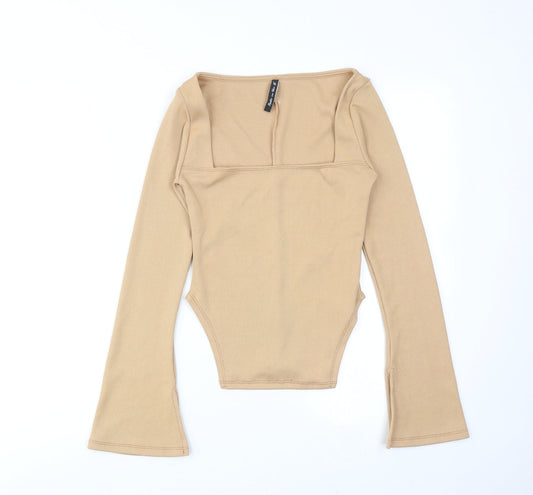 Womens UK Size 8 AsYou Beige Basic Blouse