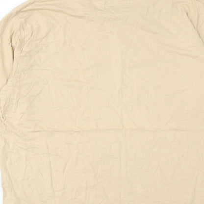 Saint+Sinner Womens Beige Cotton Basic T-Shirt Size 14 Round Neck