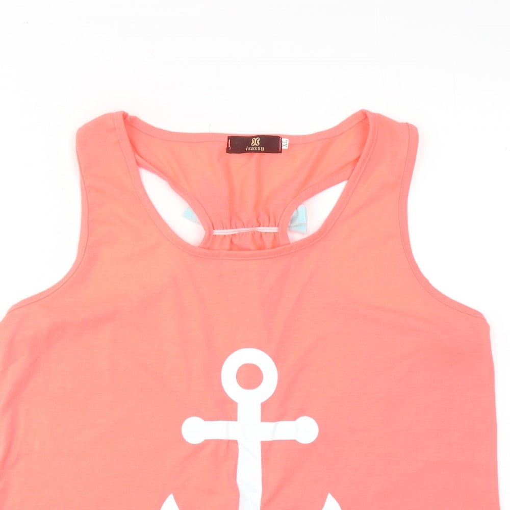Womens UK Size XL Isassy Pink Basic Tank