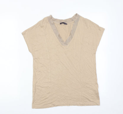 Womens UK Size 8 Marks and Spencer Beige Basic T-Shirt