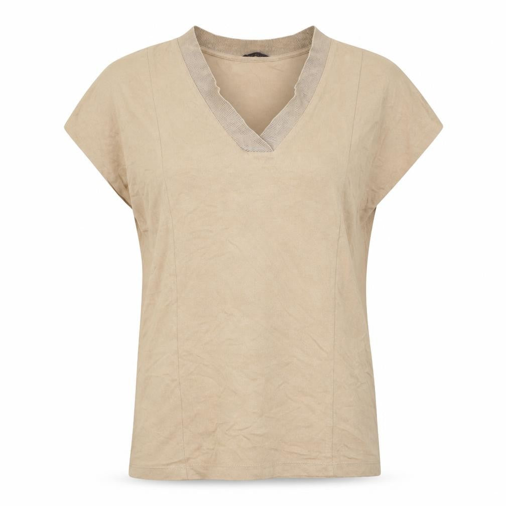 Womens UK Size 8 Marks and Spencer Beige Basic T-Shirt