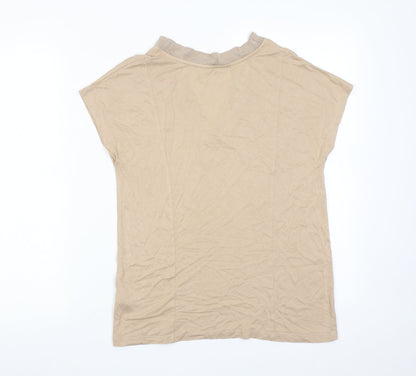 Womens UK Size 8 Marks and Spencer Beige Basic T-Shirt