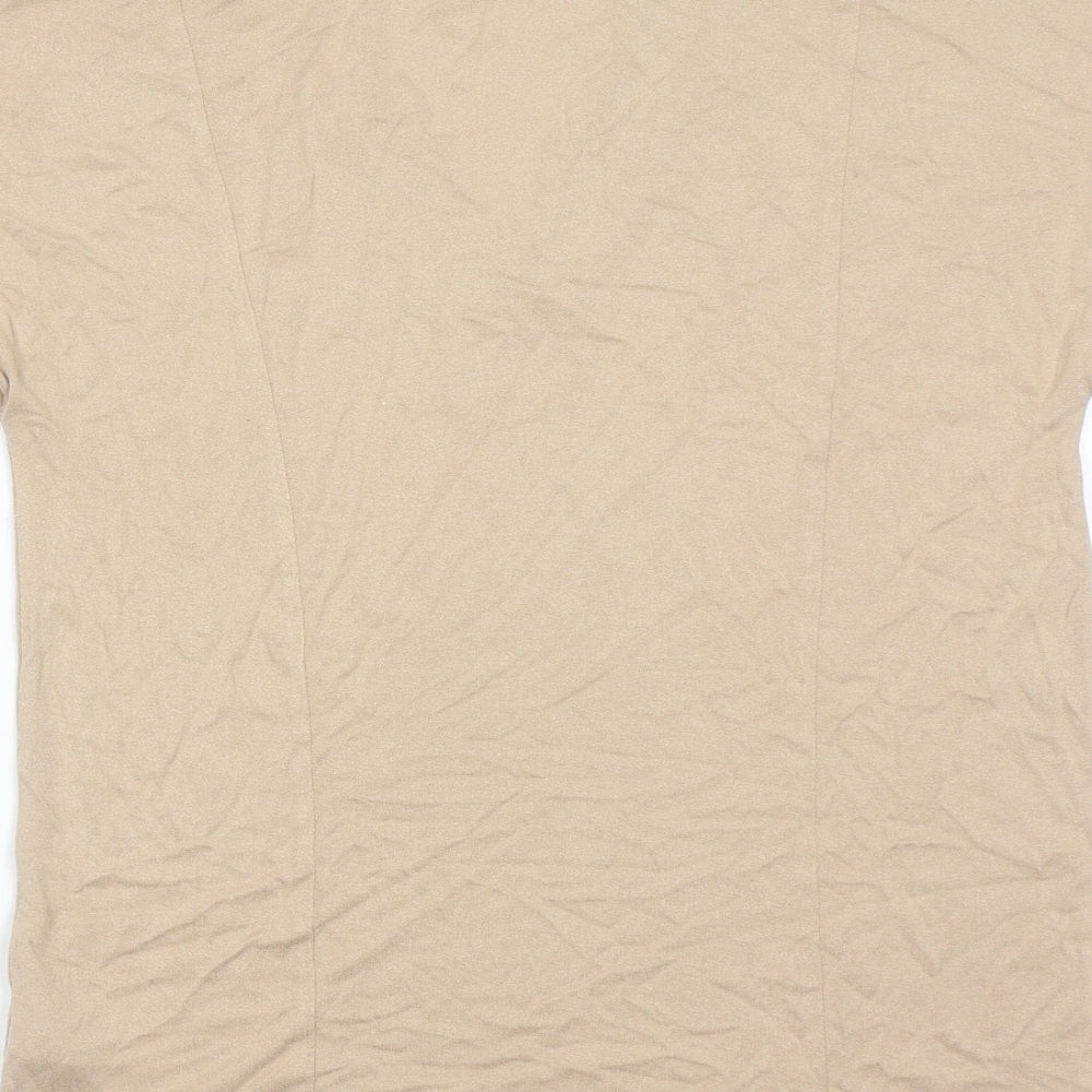 Womens UK Size 8 Marks and Spencer Beige Basic T-Shirt