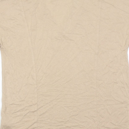 Womens UK Size 8 Marks and Spencer Beige Basic T-Shirt
