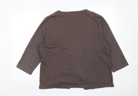Womens UK Size 12 DASH Brown Basic Blouse